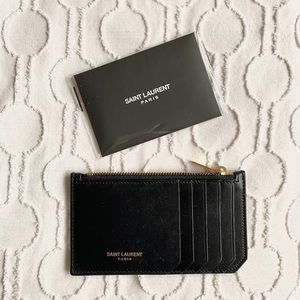 Saint Laurant Fragments Zipped Wallet Card Case